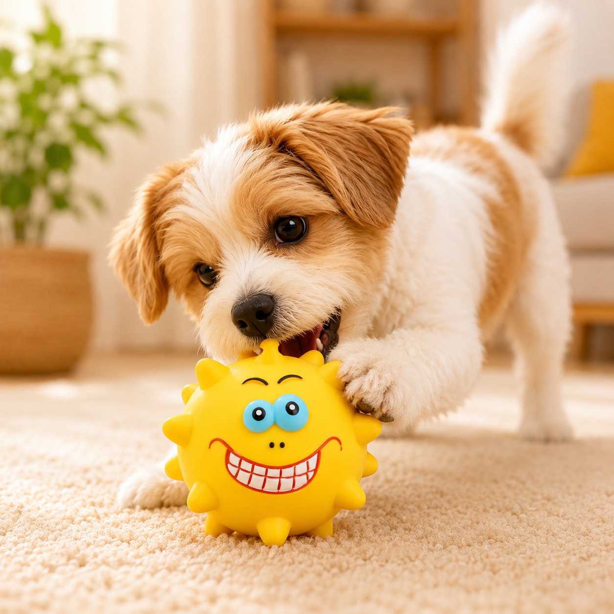 Latex Squeaky Spiky Ball Dog Toy