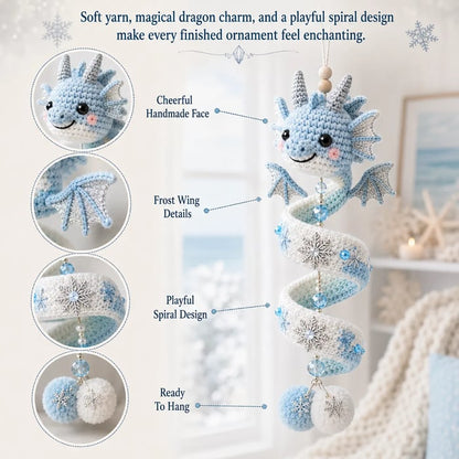 🐉 Beginner-friendly DIY kit for an enchanted dragon spiral hanging ornament | Complete set including all tools and step-by-step instructions 💕
