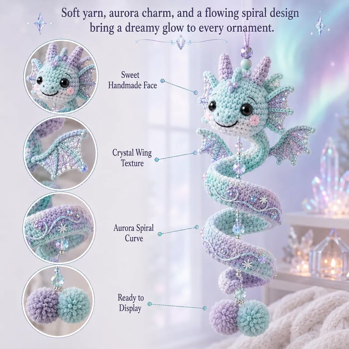 🐉 Beginner-friendly DIY kit for an enchanted dragon spiral hanging ornament | Complete set including all tools and step-by-step instructions 💕