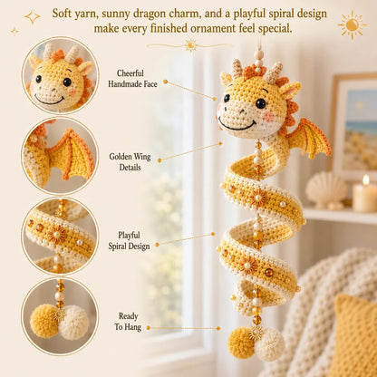 🐉 Beginner-friendly DIY kit for an enchanted dragon spiral hanging ornament | Complete set including all tools and step-by-step instructions 💕