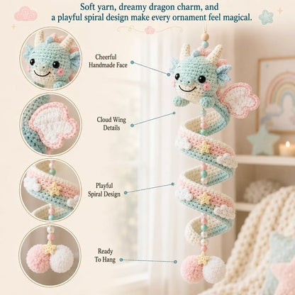 🐉 Beginner-friendly DIY kit for an enchanted dragon spiral hanging ornament | Complete set including all tools and step-by-step instructions 💕