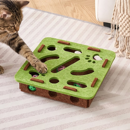 Interactive Square Felt Cat Toy