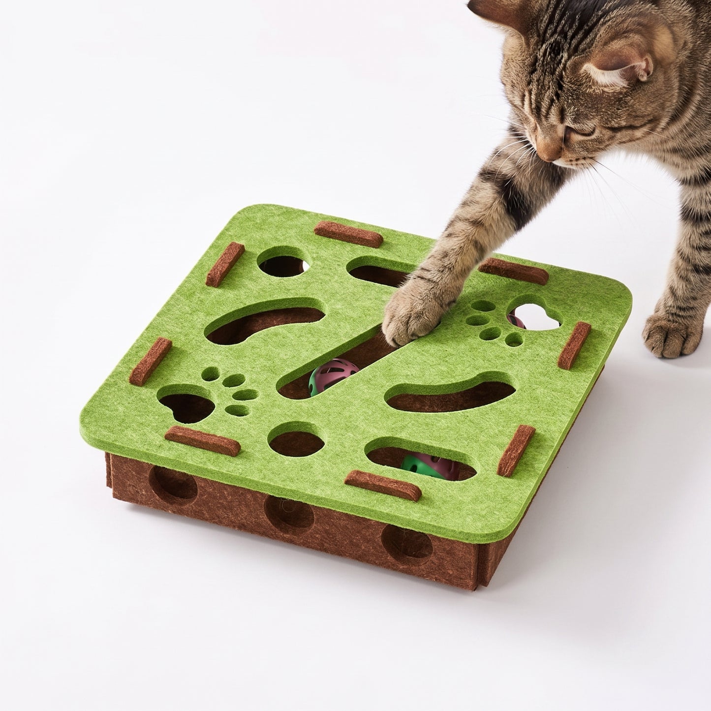 Interactive Square Felt Cat Toy