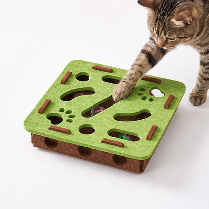 Interactive Square Felt Cat Toy
