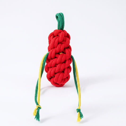 Red Bell Pepper Rope Dog Toy