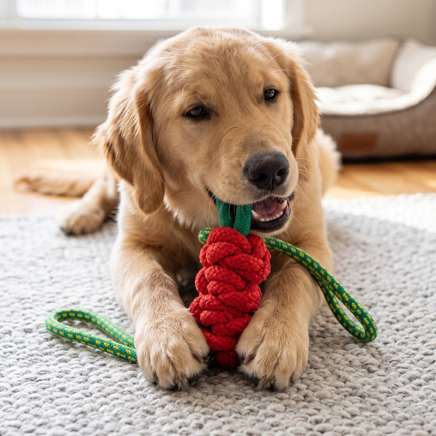 Red Bell Pepper Rope Dog Toy