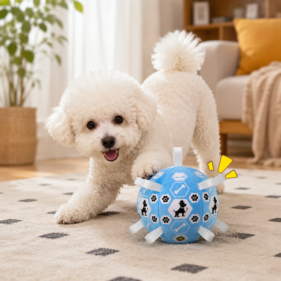 Interactive Plush Dog Soccer Ball