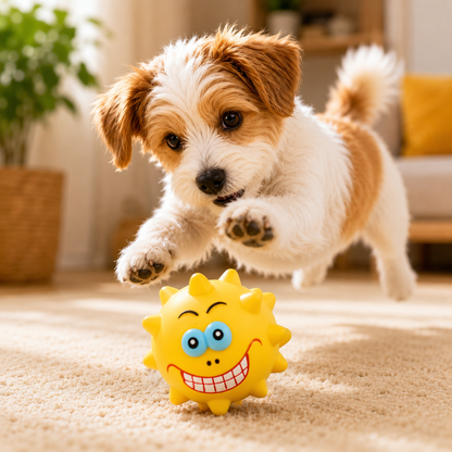 Latex Squeaky Spiky Ball Dog Toy